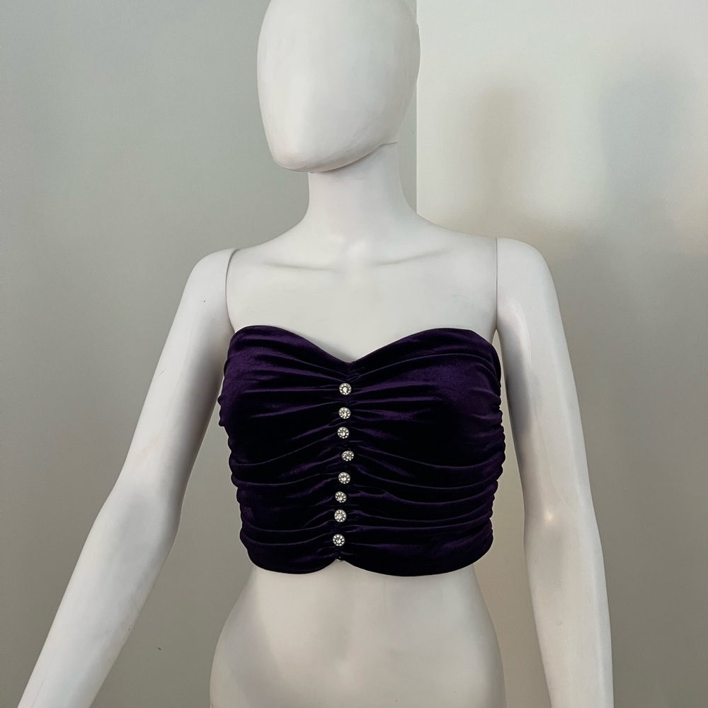 Strapless Purple Rhinestone Zara Top